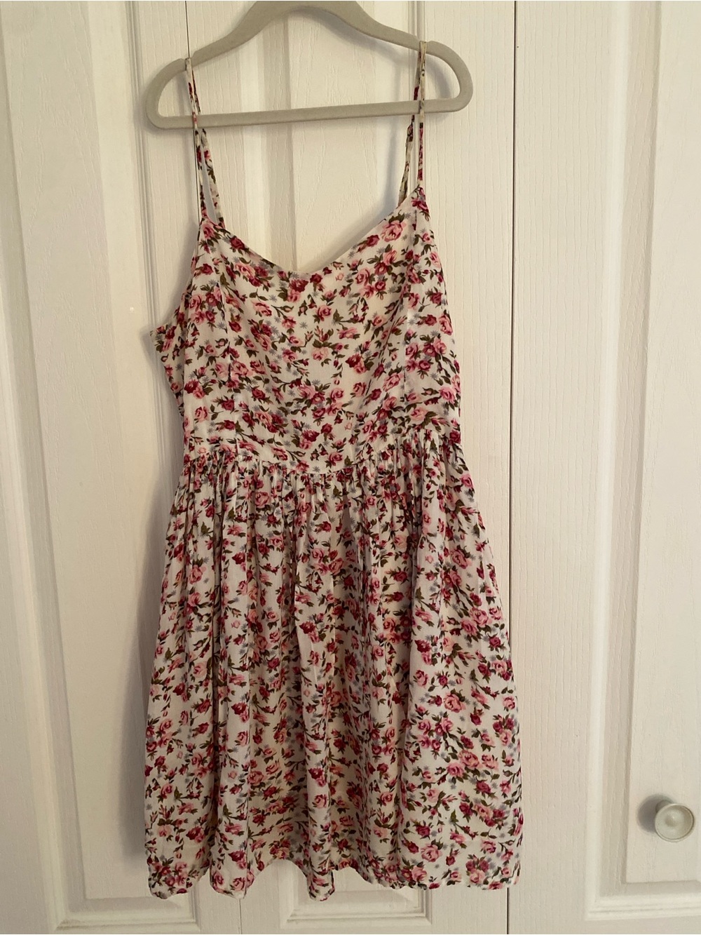Forever 21 White Dress with Pink Floral Print
